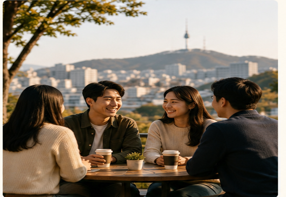 Korean adoptees gathered in conversation, representing community connection and shared experience.